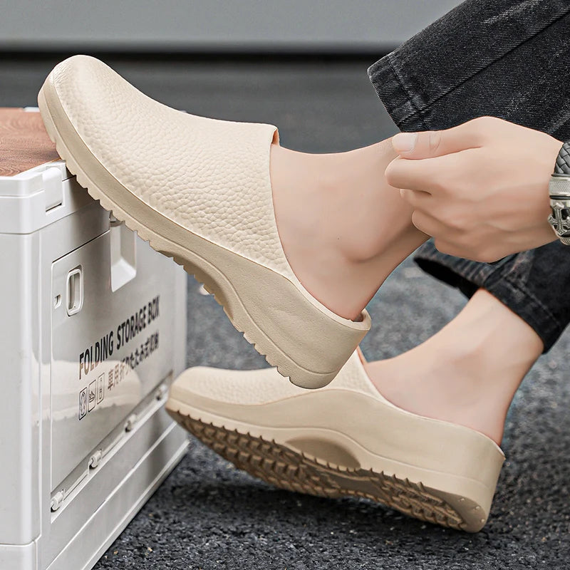 Men's Summer Slippers Oil-resistant Chef Non-slip Shoes Kitchen Shoes For Men Nurse Work Shoe Casual EVA Lightweight Soft Clogs