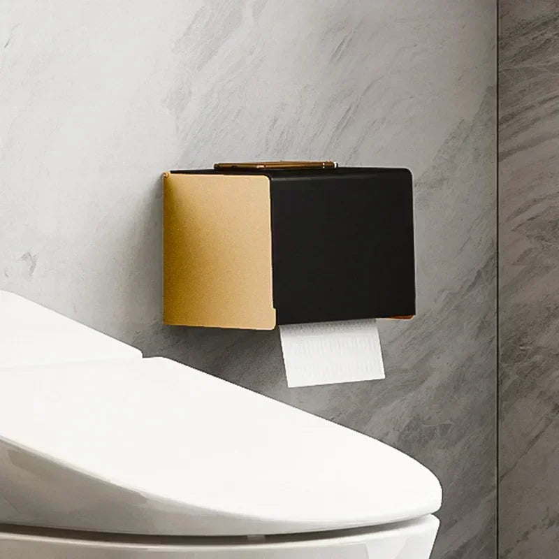 Light luxury black gold bathroom storage rack, wall mounted bathroom towel rack, storage rack, bathroom accessories shelves