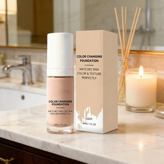 Color Changing Foundation Mature Skin Improve Texture Nude Flawless Lightweight Full Coverage Foundation Waterproof Makeup 30ml