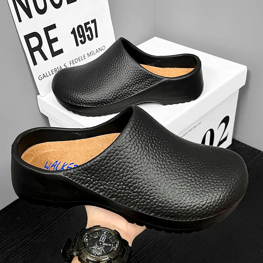 Men's Summer Slippers Oil-resistant Chef Non-slip Shoes Kitchen Shoes For Men Nurse Work Shoe Casual EVA Lightweight Soft Clogs
