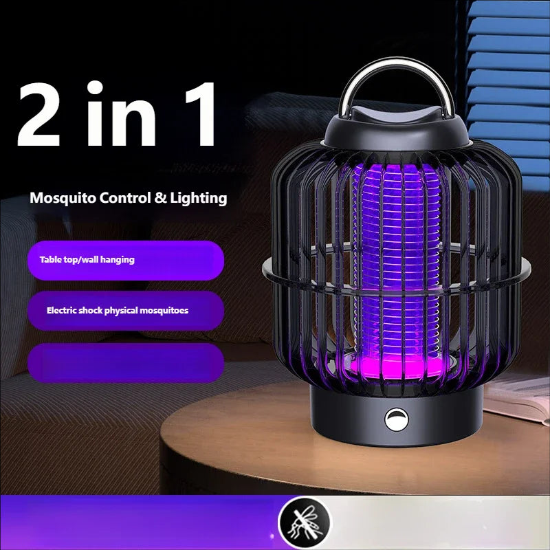 HOMEFISH 2-in-1 New Bird Cage Plug-In Mosquito Repellent Lamp with Electric Shock Home Lighting Powerful Mosquito Repellent