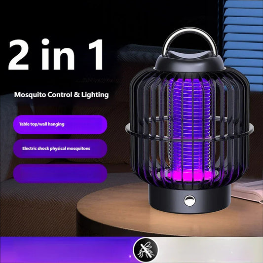 HOMEFISH 2-in-1 New Bird Cage Plug-In Mosquito Repellent Lamp with Electric Shock Home Lighting Powerful Mosquito Repellent