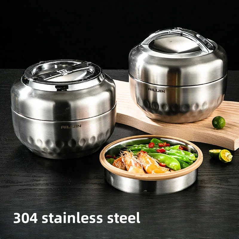 Bento Box Lunch Box 304 Stainless Steel With Compartments Sealed Leak-Proof Double Layer Lunch Box for Home Office Work School
