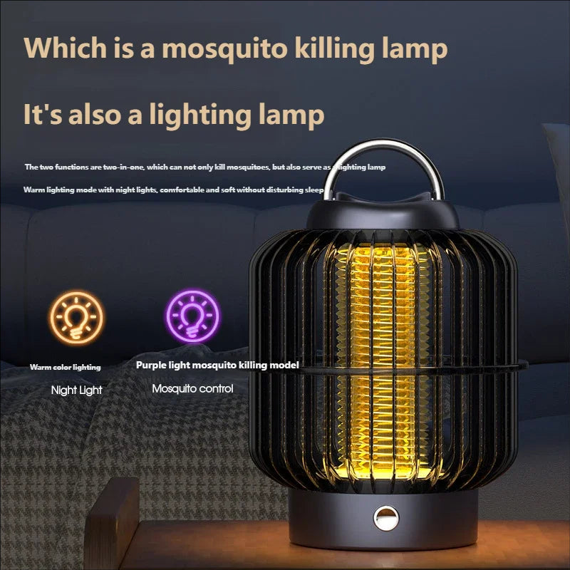 HOMEFISH 2-in-1 New Bird Cage Plug-In Mosquito Repellent Lamp with Electric Shock Home Lighting Powerful Mosquito Repellent