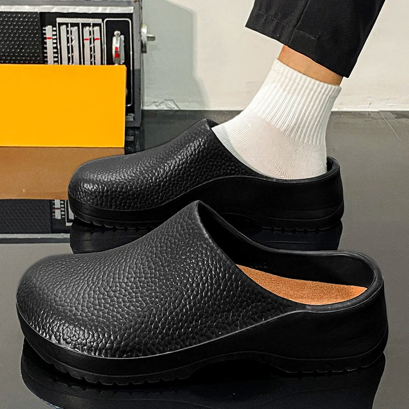 Men's Summer Slippers Oil-resistant Chef Non-slip Shoes Kitchen Shoes For Men Nurse Work Shoe Casual EVA Lightweight Soft Clogs