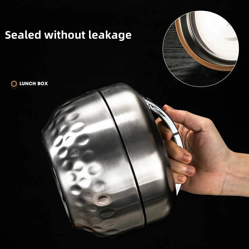 Bento Box Lunch Box 304 Stainless Steel With Compartments Sealed Leak-Proof Double Layer Lunch Box for Home Office Work School