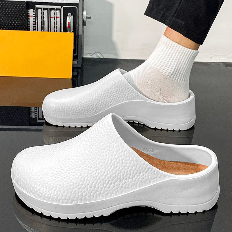 Men's Summer Slippers Oil-resistant Chef Non-slip Shoes Kitchen Shoes For Men Nurse Work Shoe Casual EVA Lightweight Soft Clogs