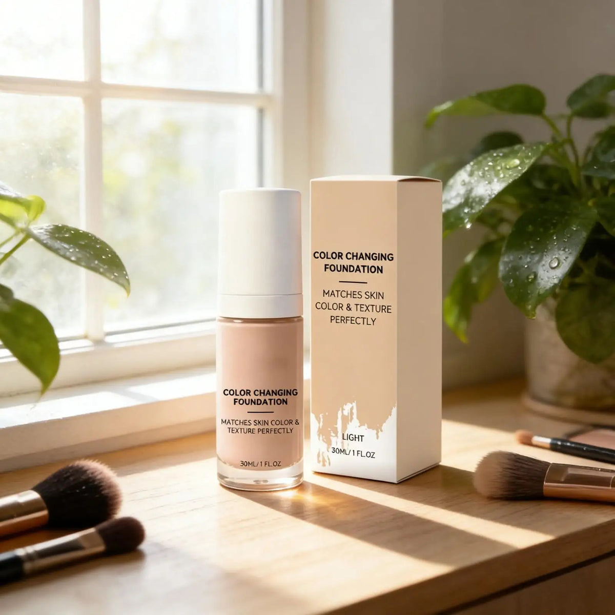 Color Changing Foundation Mature Skin Improve Texture Nude Flawless Lightweight Full Coverage Foundation Waterproof Makeup 30ml