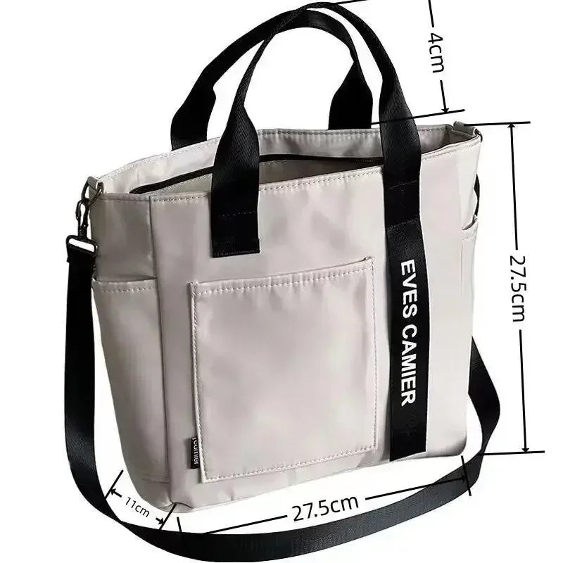 New Casual Tote Large Capacity Shoulder Bag Nylon Waterproof Canvas Handbag Simple Fashion Messenger Bags for Schoolgirl