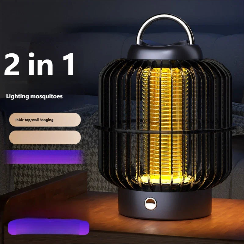 HOMEFISH 2-in-1 New Bird Cage Plug-In Mosquito Repellent Lamp with Electric Shock Home Lighting Powerful Mosquito Repellent