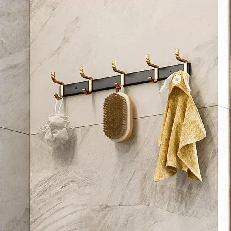 Light luxury black gold bathroom storage rack, wall mounted bathroom towel rack, storage rack, bathroom accessories shelves